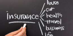 types of insurance written on chalkboard